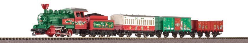 PIKO 57081 - H0 - Start-Set Weihnachten Dampflok + 3 Wagen; A-Gleis & Bettung